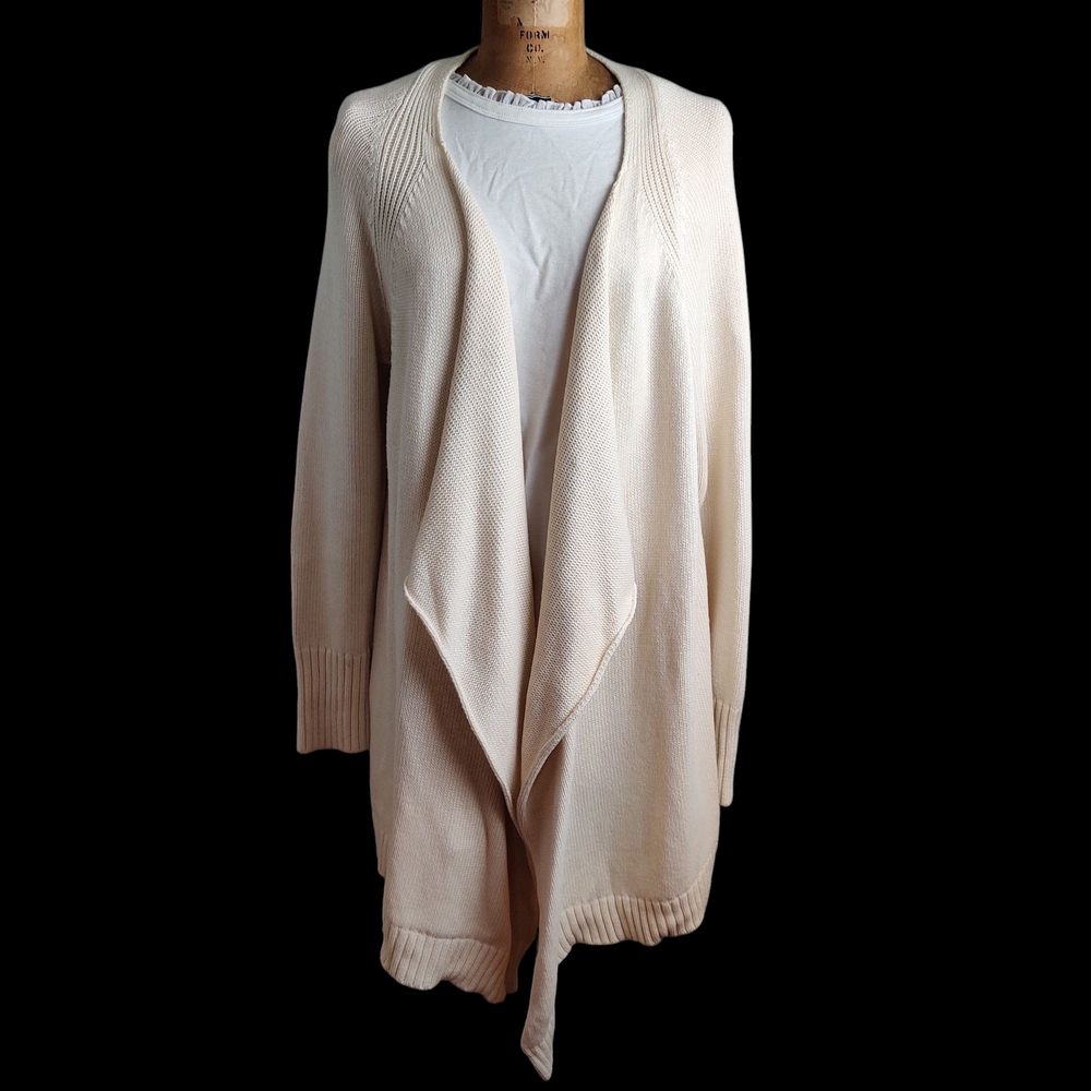 Talbot's Cream Open Front Women's Cardigan Sweater, XL